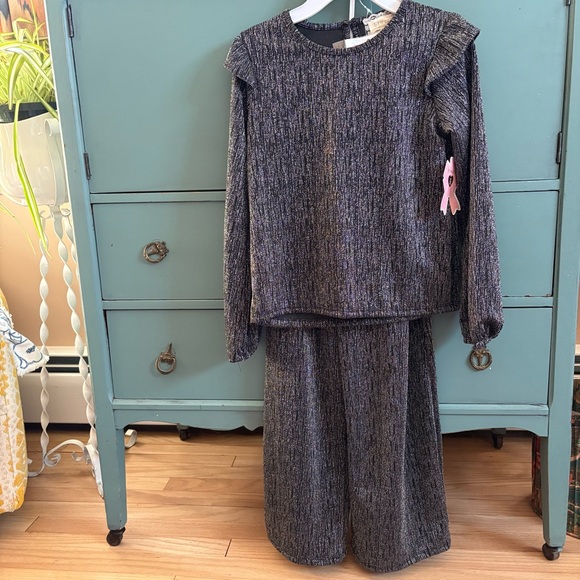 NWT Btween Black Sparkle Top/Pants Set - Picture 2 of 6